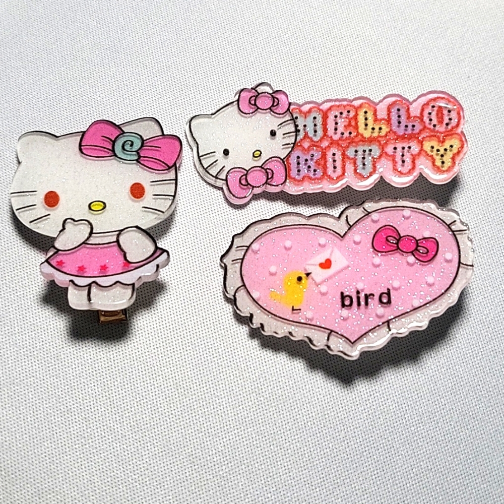 Hello Kitty Hair Clips - NWT 3pcs